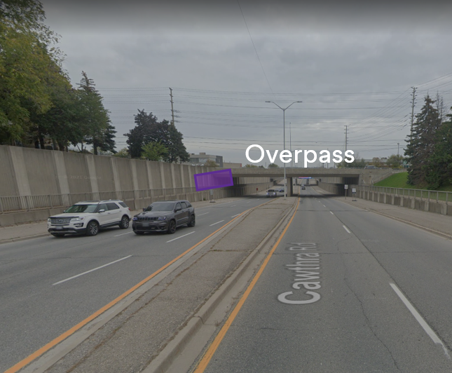 An image of the overpass blocking view of the billboard