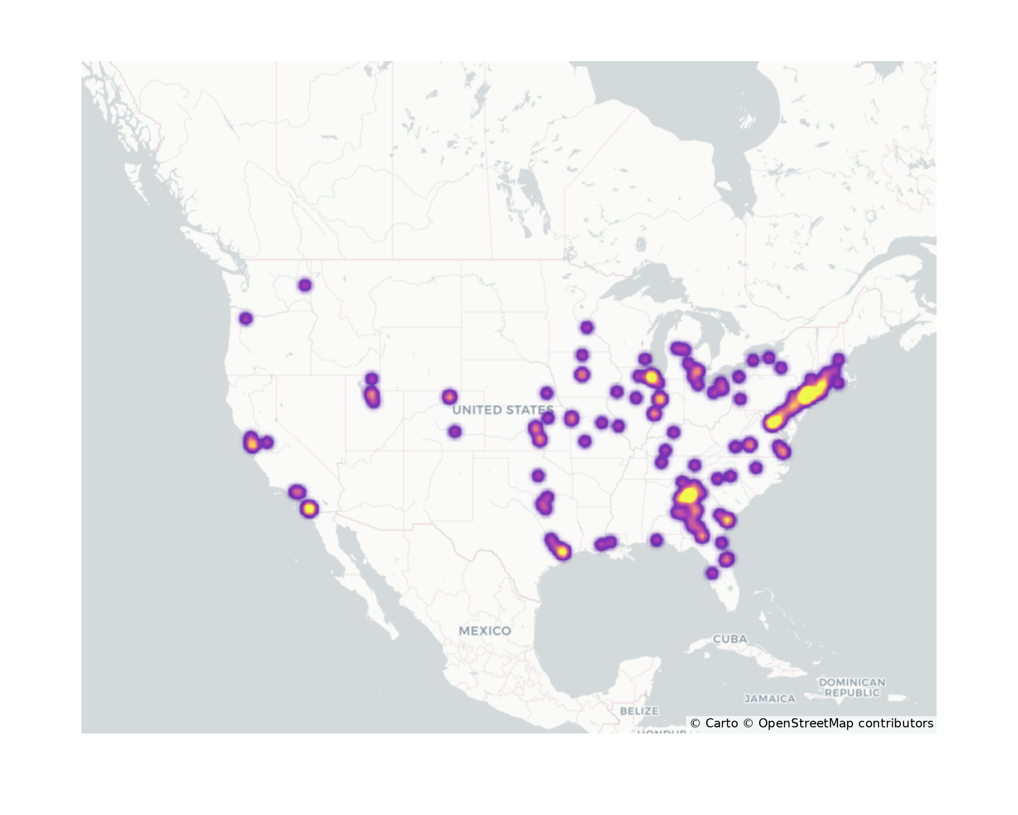 Student Centers Geographical Distribution