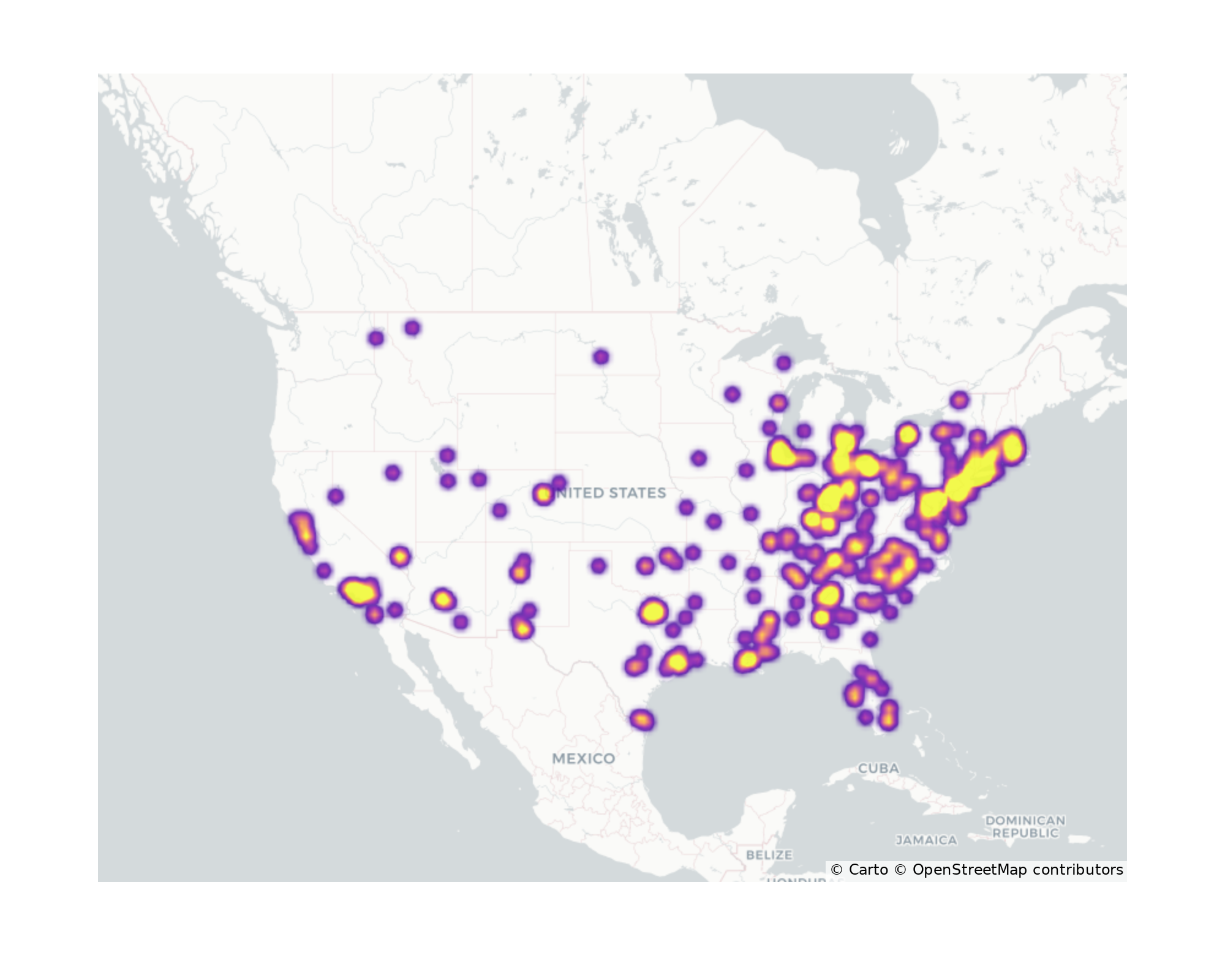 Medical Offices - Women's Health Geographical Distribution