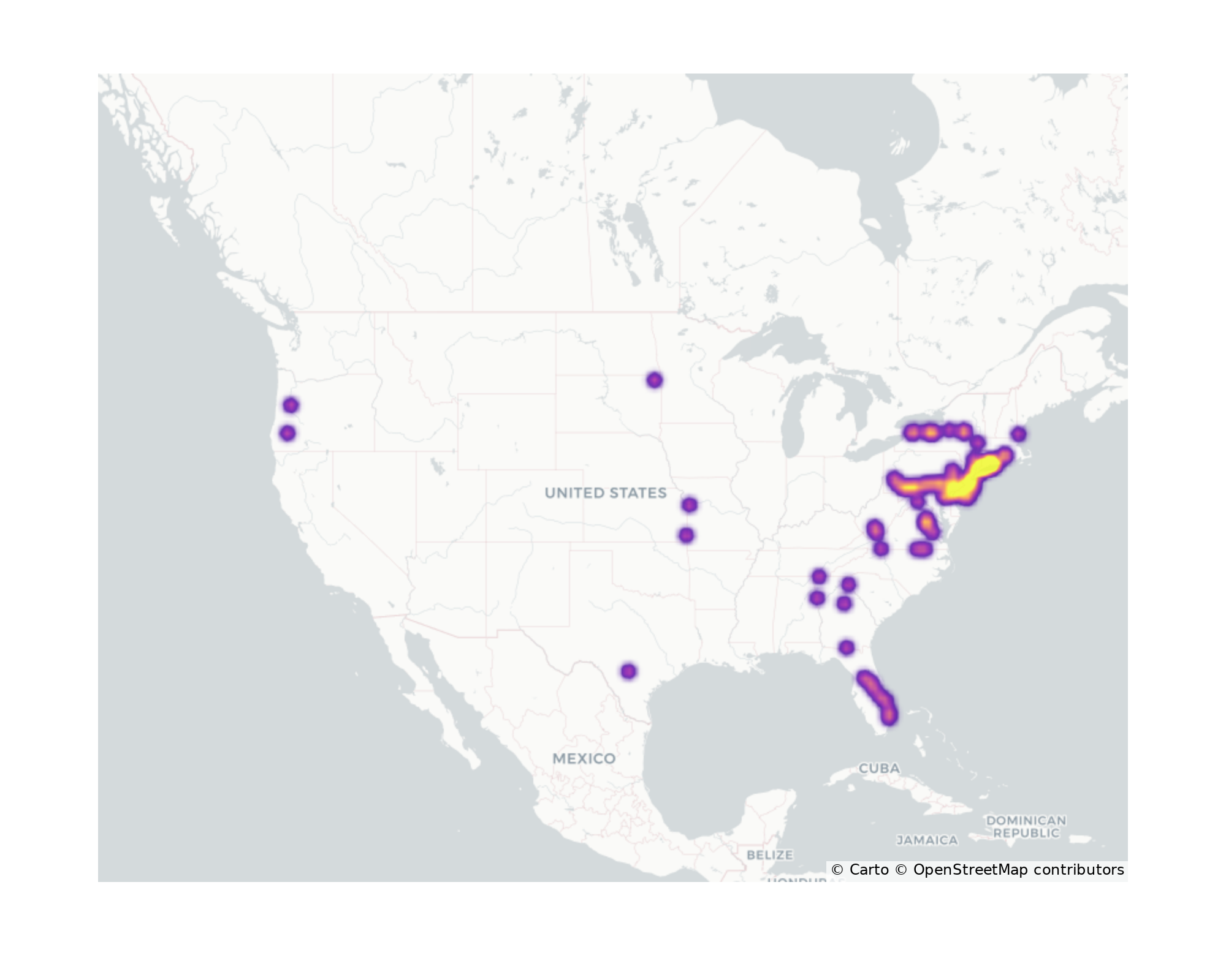 Rest Stops Geographical Distribution