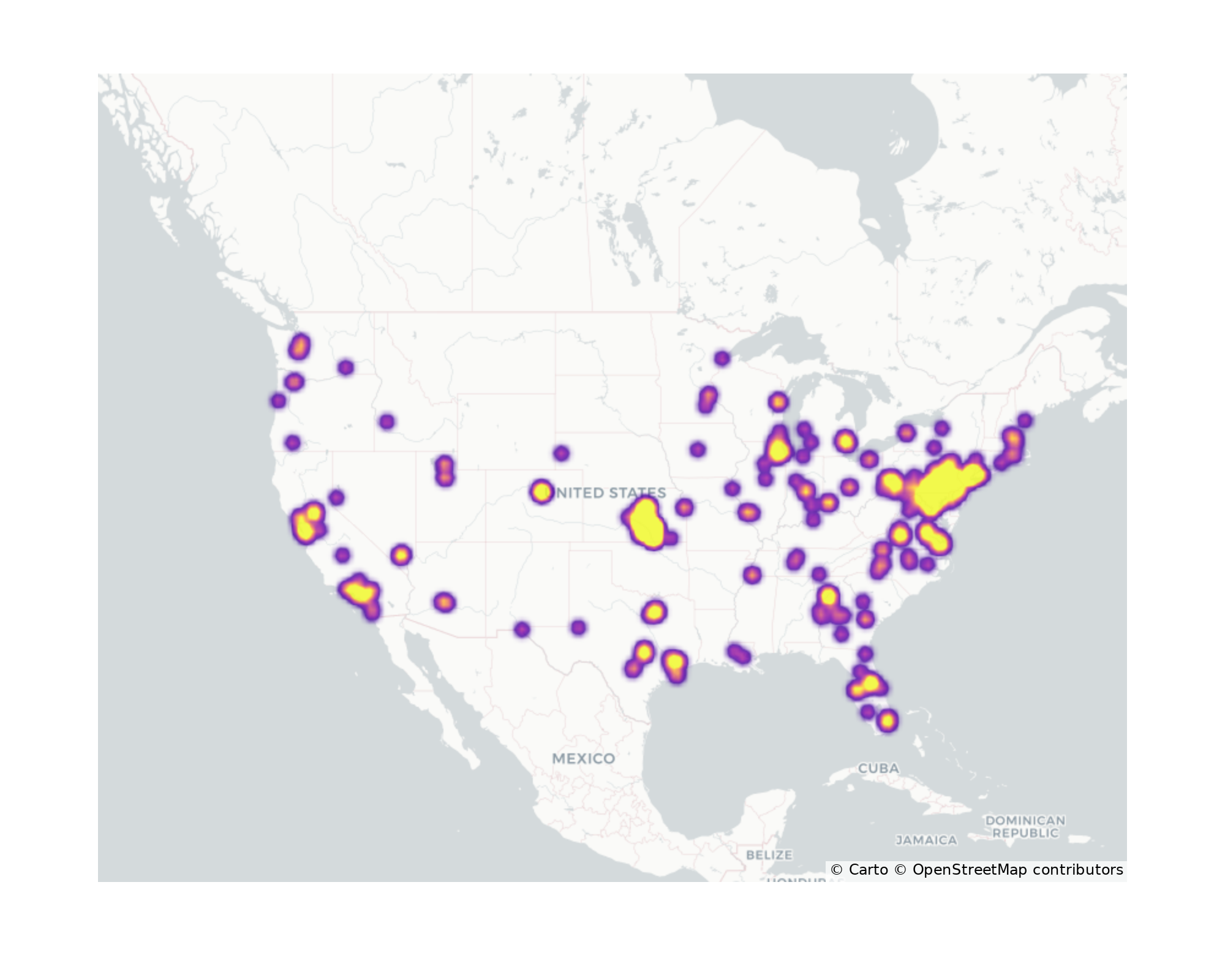 Warehouse and Manufacturing Places Geographical Distribution