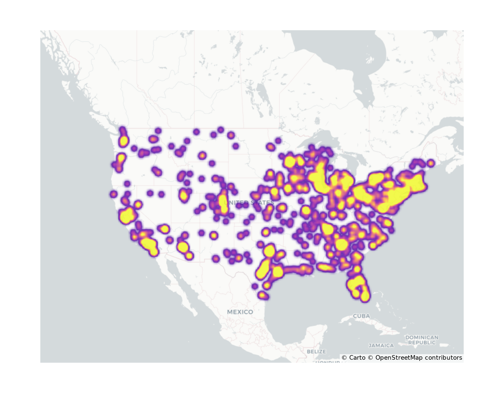 Indoor Rec Centers Geographical Distribution