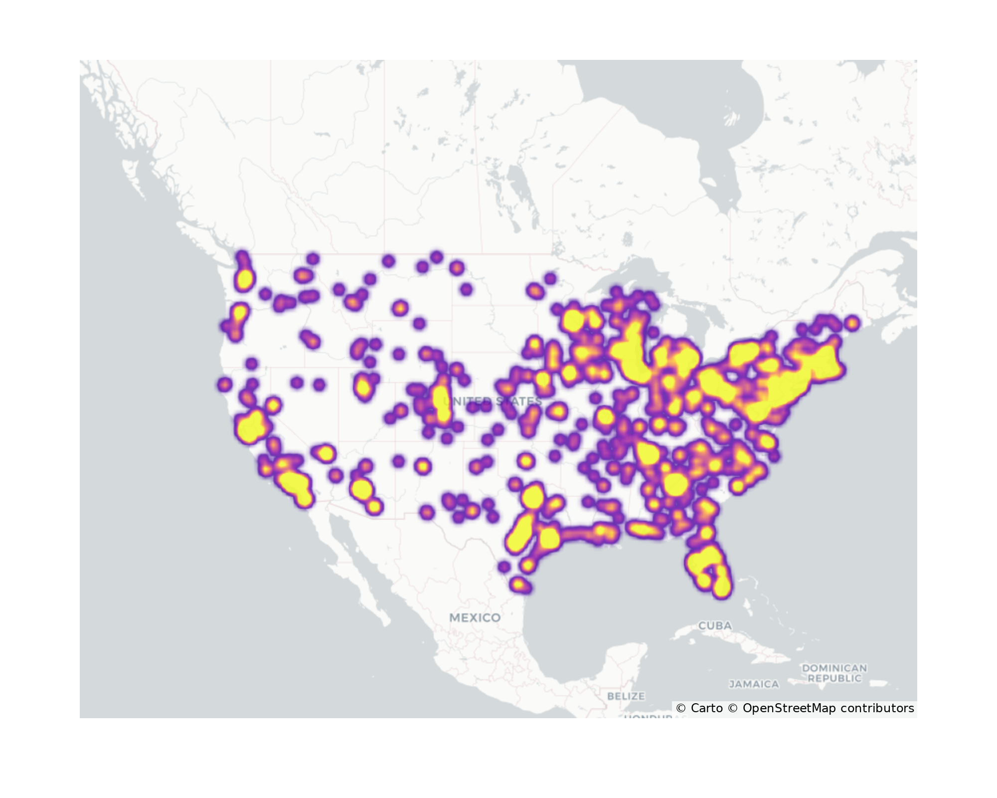 Indoor Rec Centers Geographical Distribution