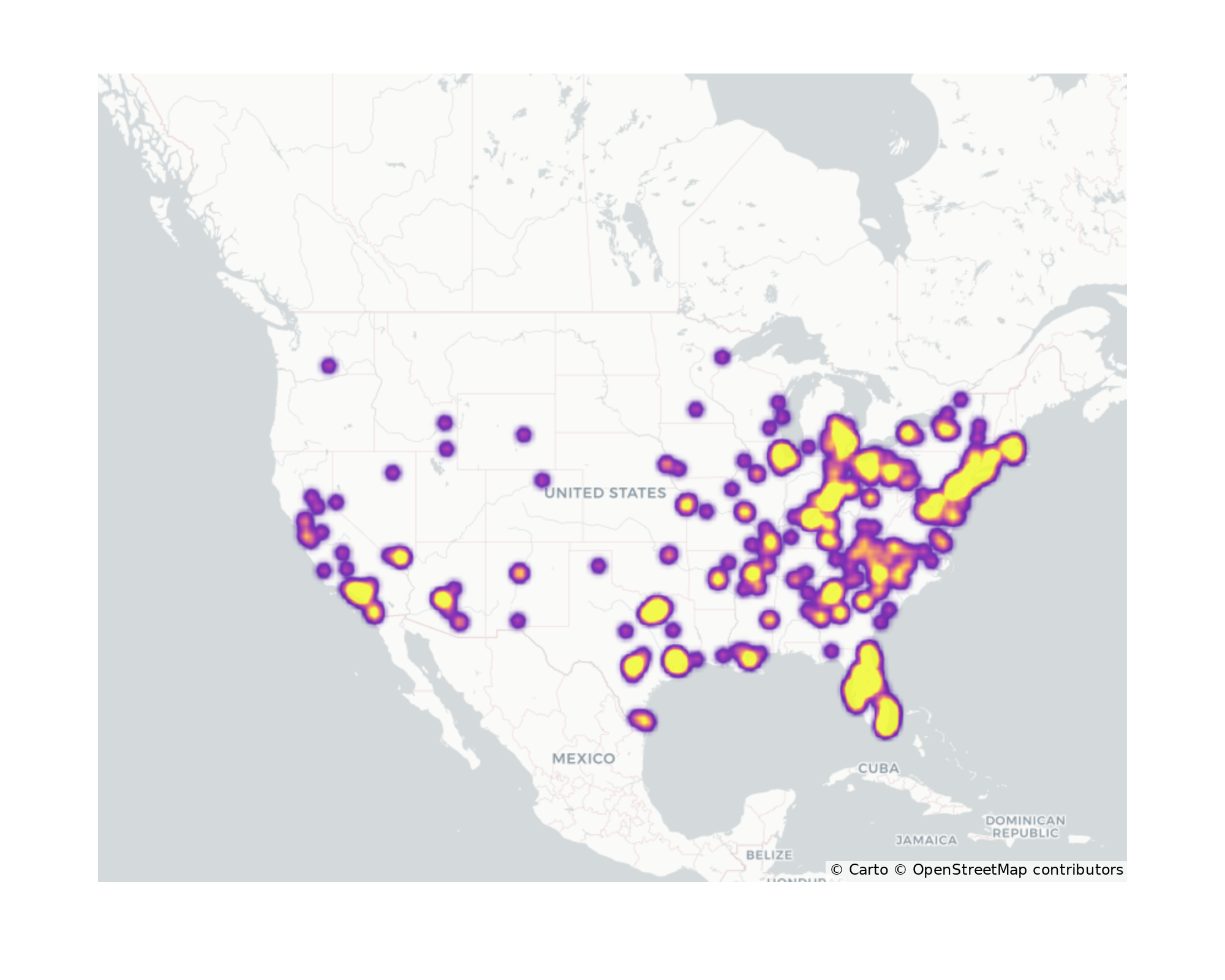 Medical Offices - Cardiology Geographical Distribution