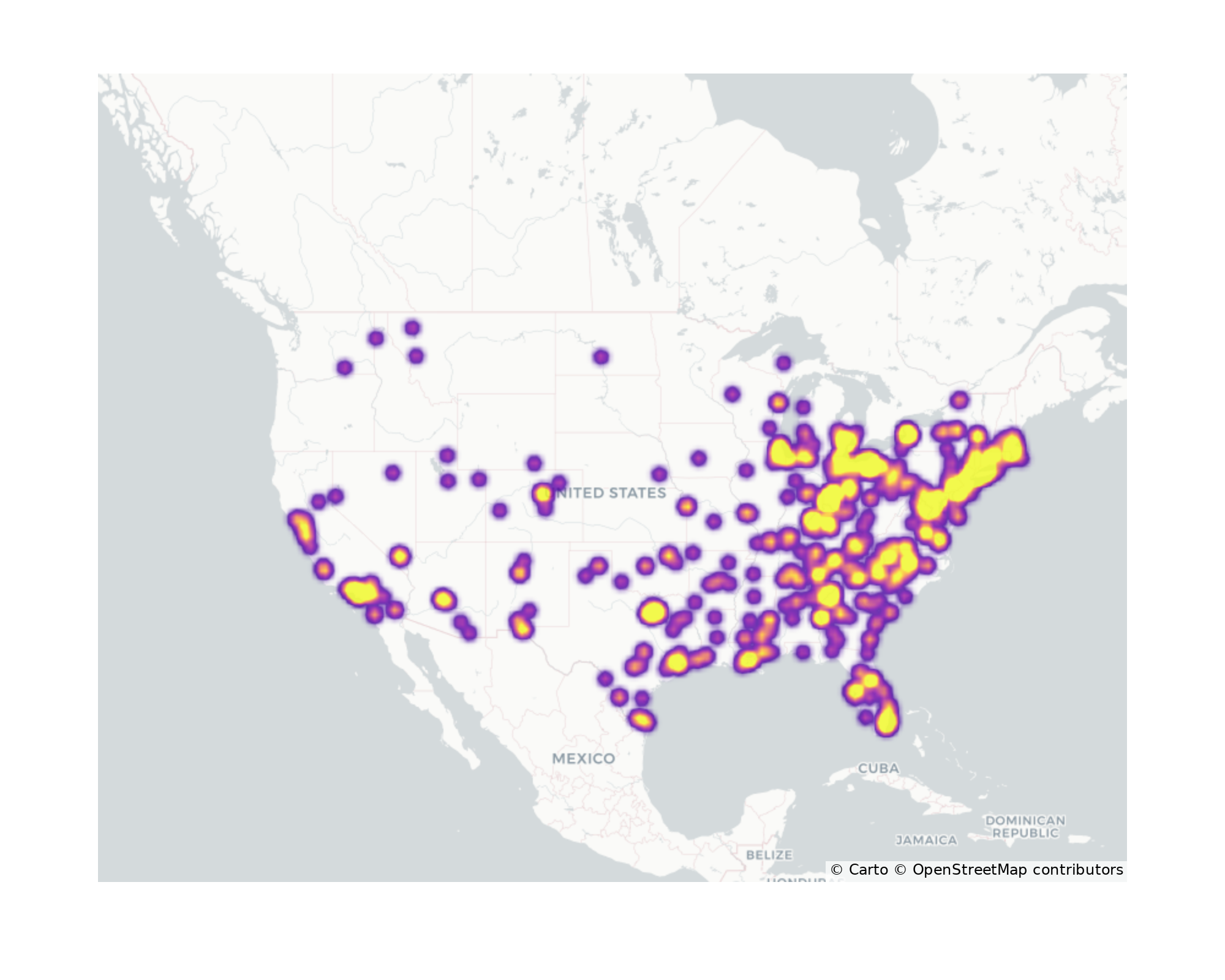 Medical Offices - Women's Health Geographical Distribution