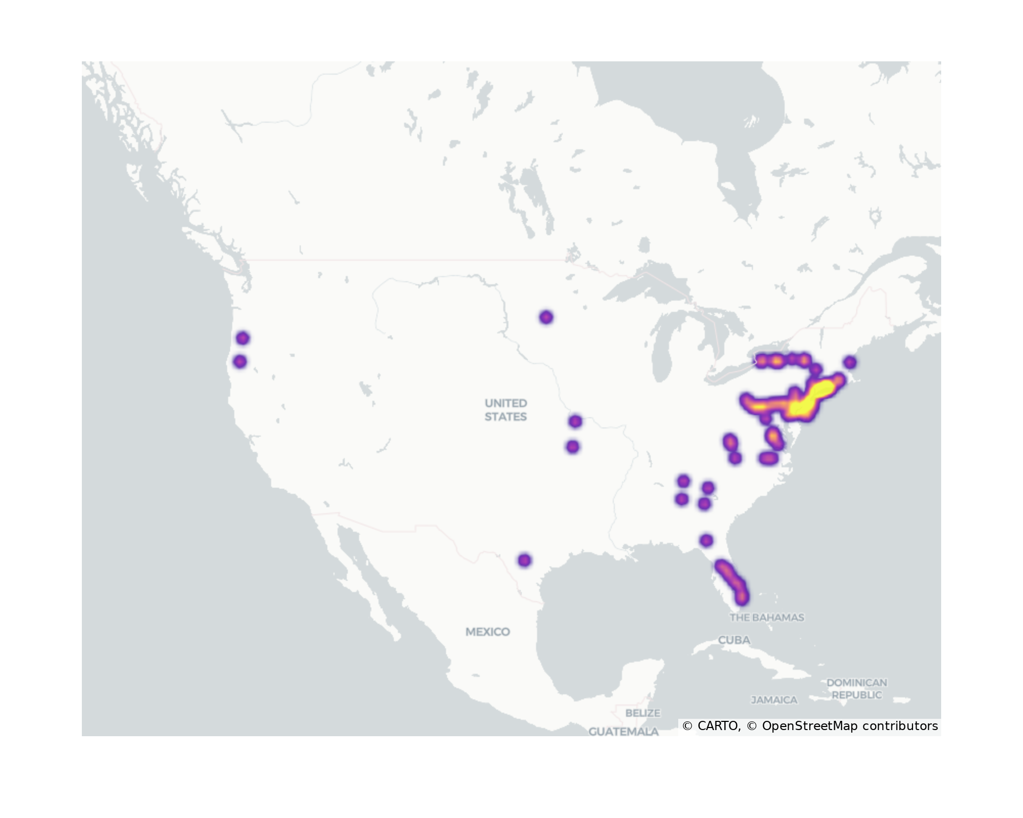 Rest Stops Geographical Distribution