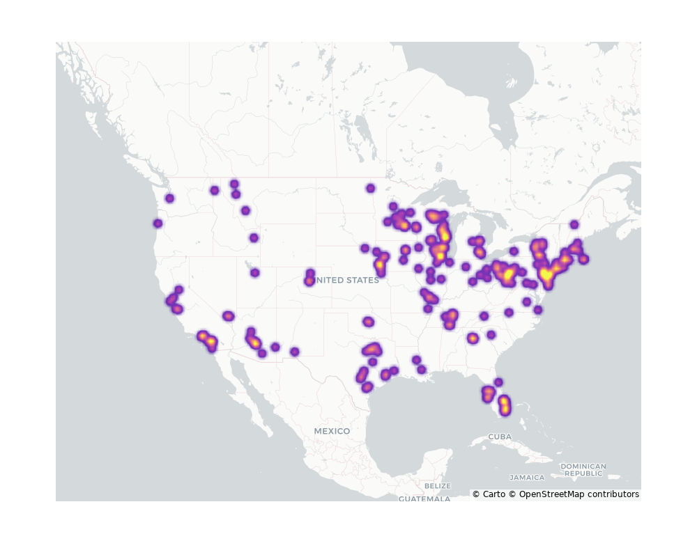 Country Clubs Geographical Distribution