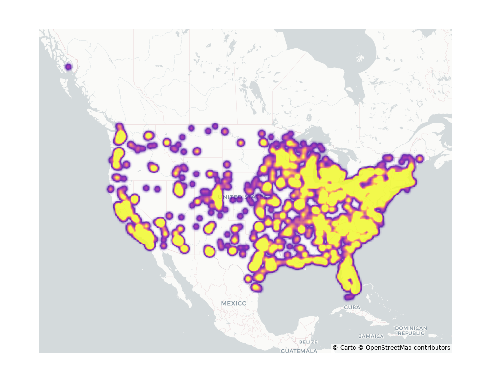 Indoor Recs Geographical Distribution