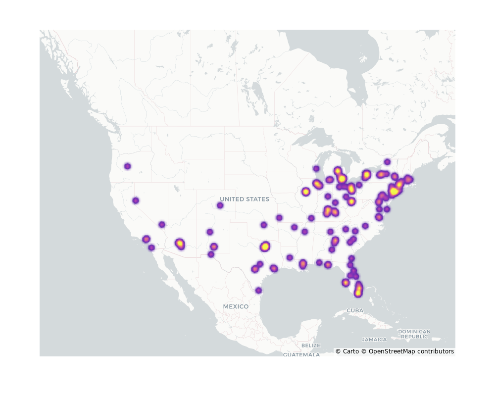 Medical Offices (Neurology) Geographical Distribution