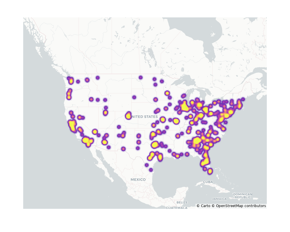 Stadia Geographical Distribution