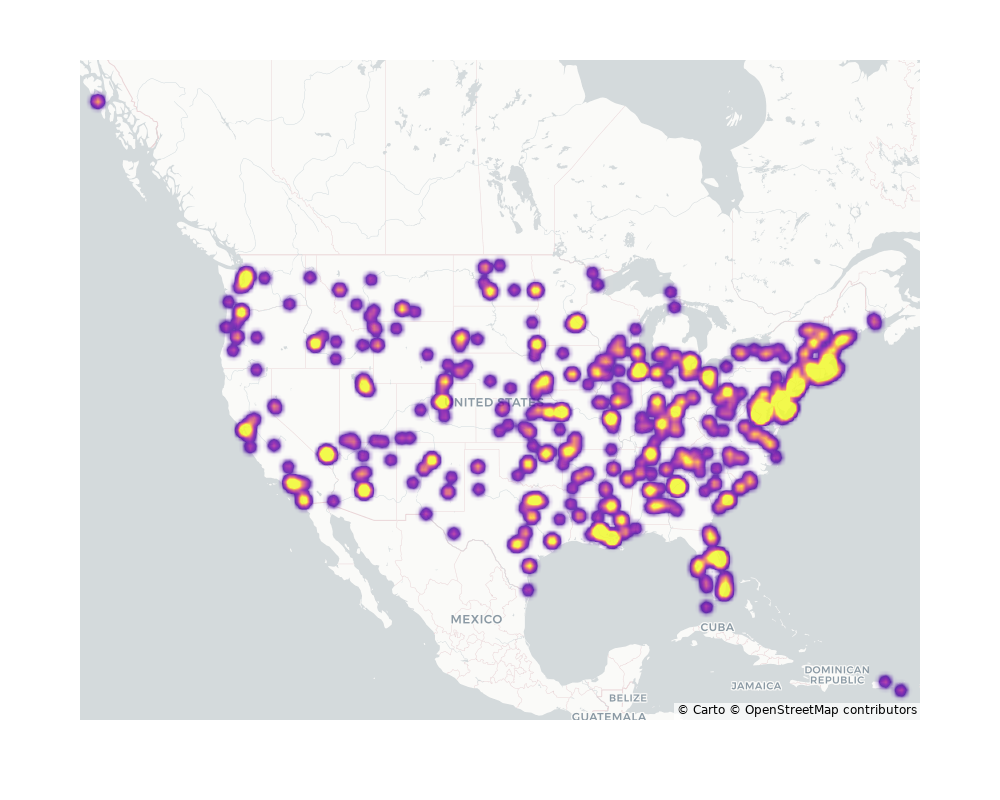 Tourist Attractions Geographical Distribution