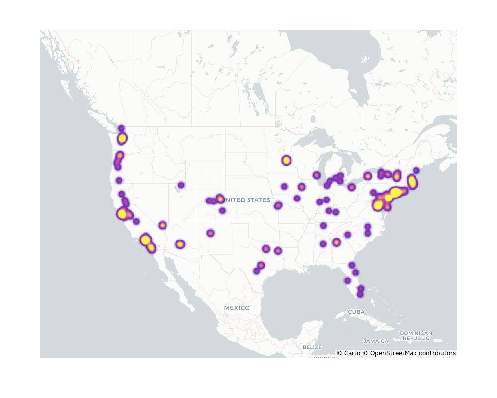 Bus Garage Routes Geographical Distribution