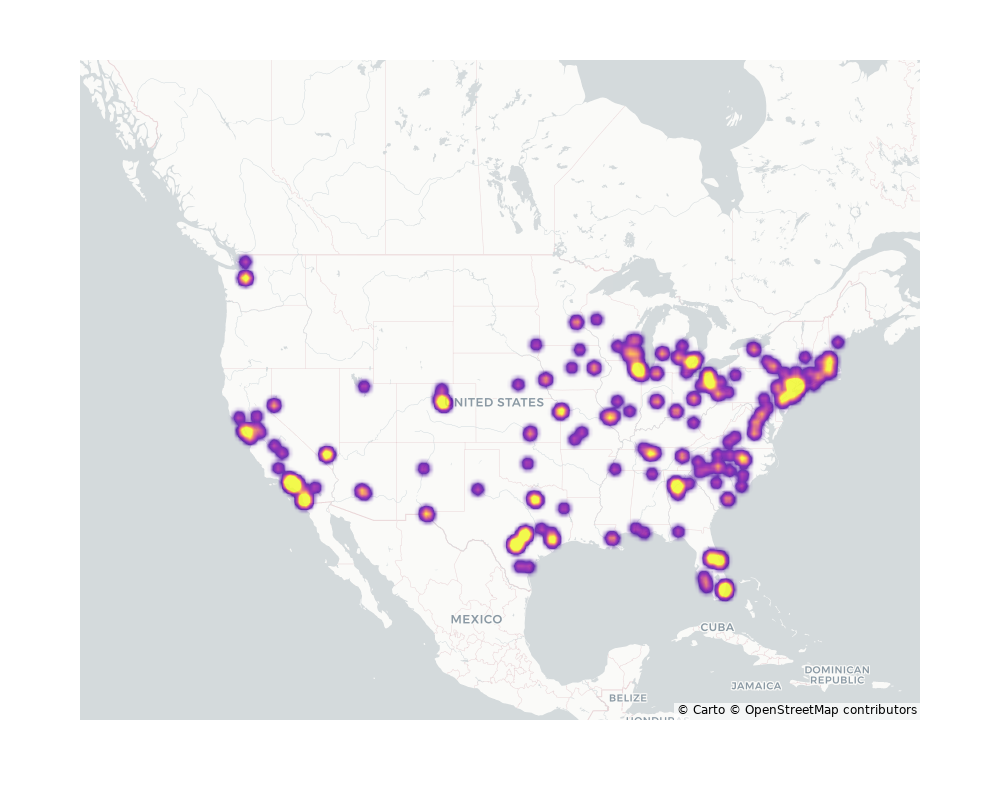 Event Facilities Geographical Distribution