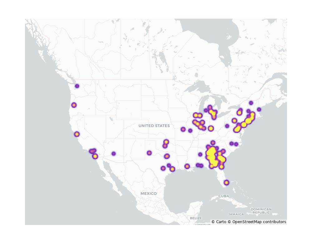 University Housings Geographical Distribution