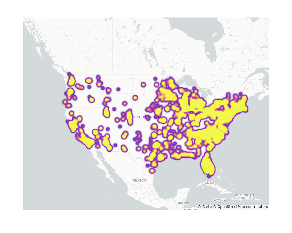 Country Clubs Geographical Distribution