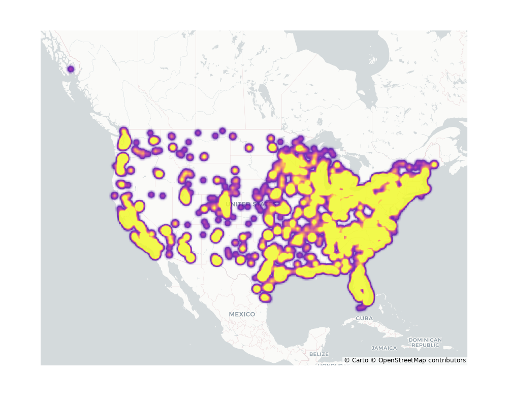 Indoor Recs Geographical Distribution