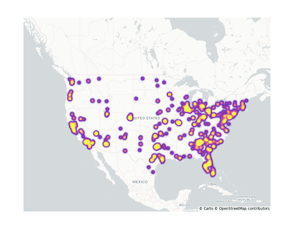 Stadia Geographical Distribution