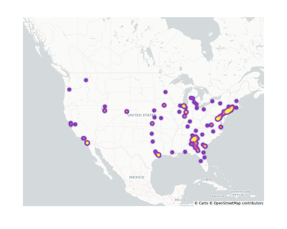 Student Centers Geographical Distribution