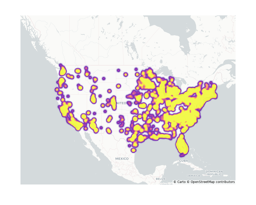 Country Clubs Geographical Distribution