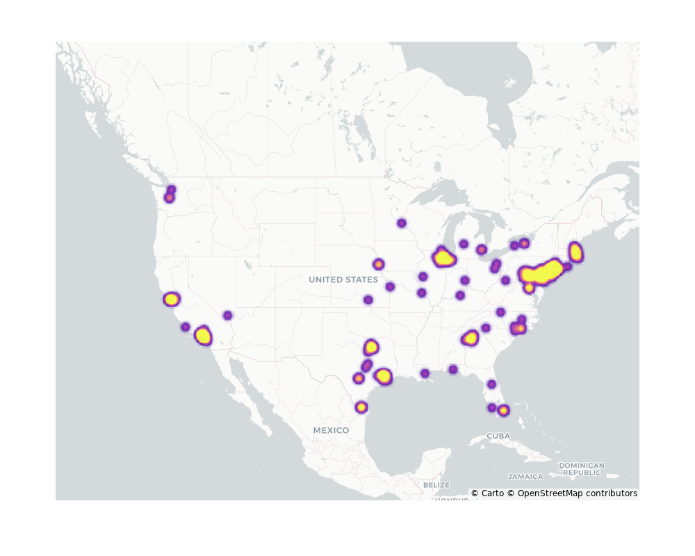 Laundromats Geographical Distribution