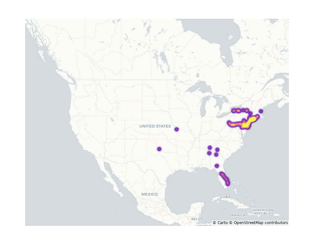 Rest Stops Geographical Distribution