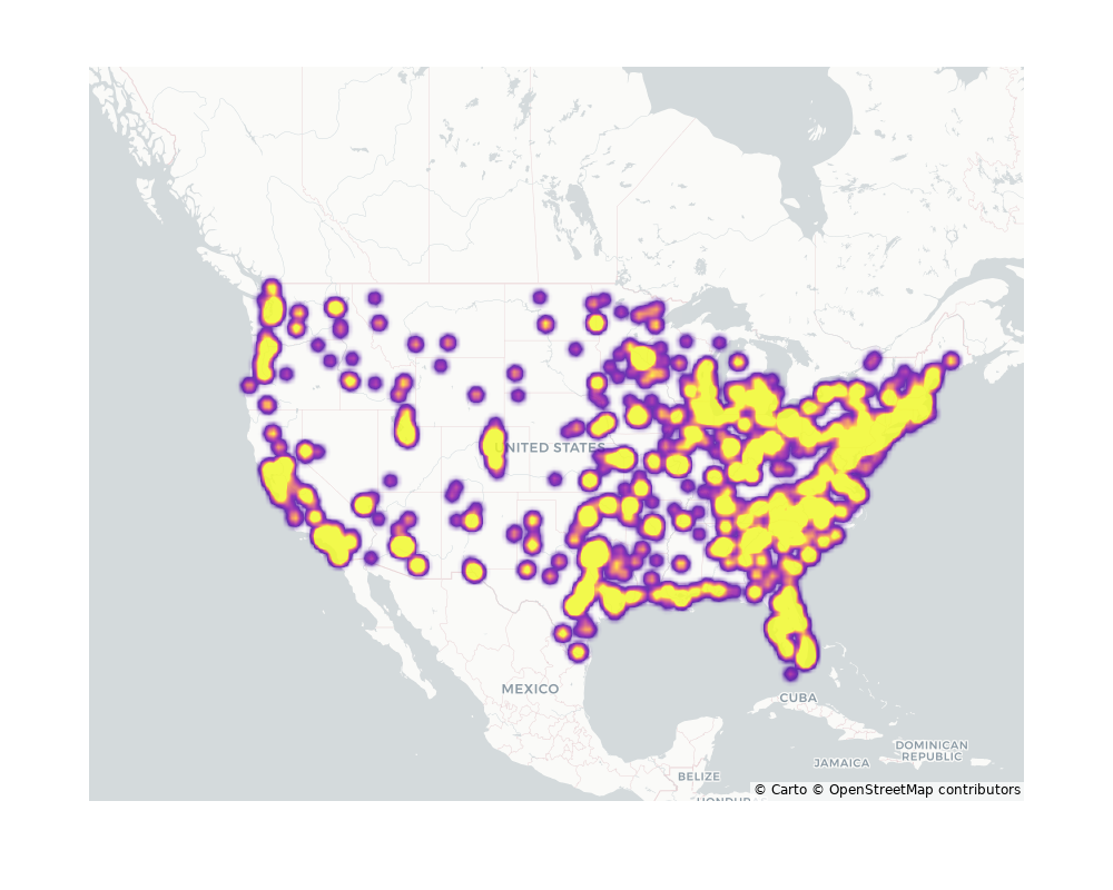 Stadia Geographical Distribution