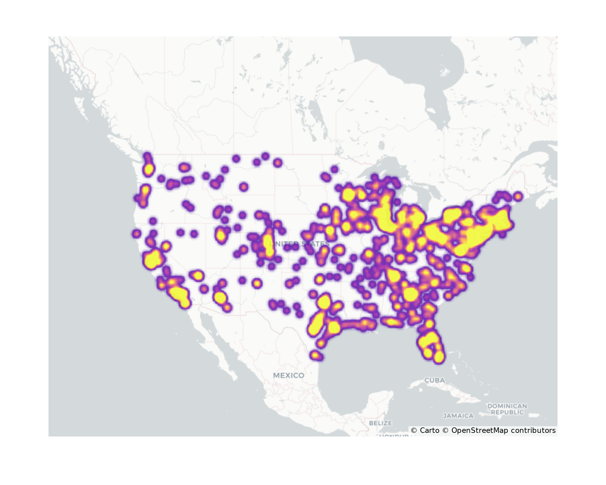 Indoor Recs Geographical Distribution