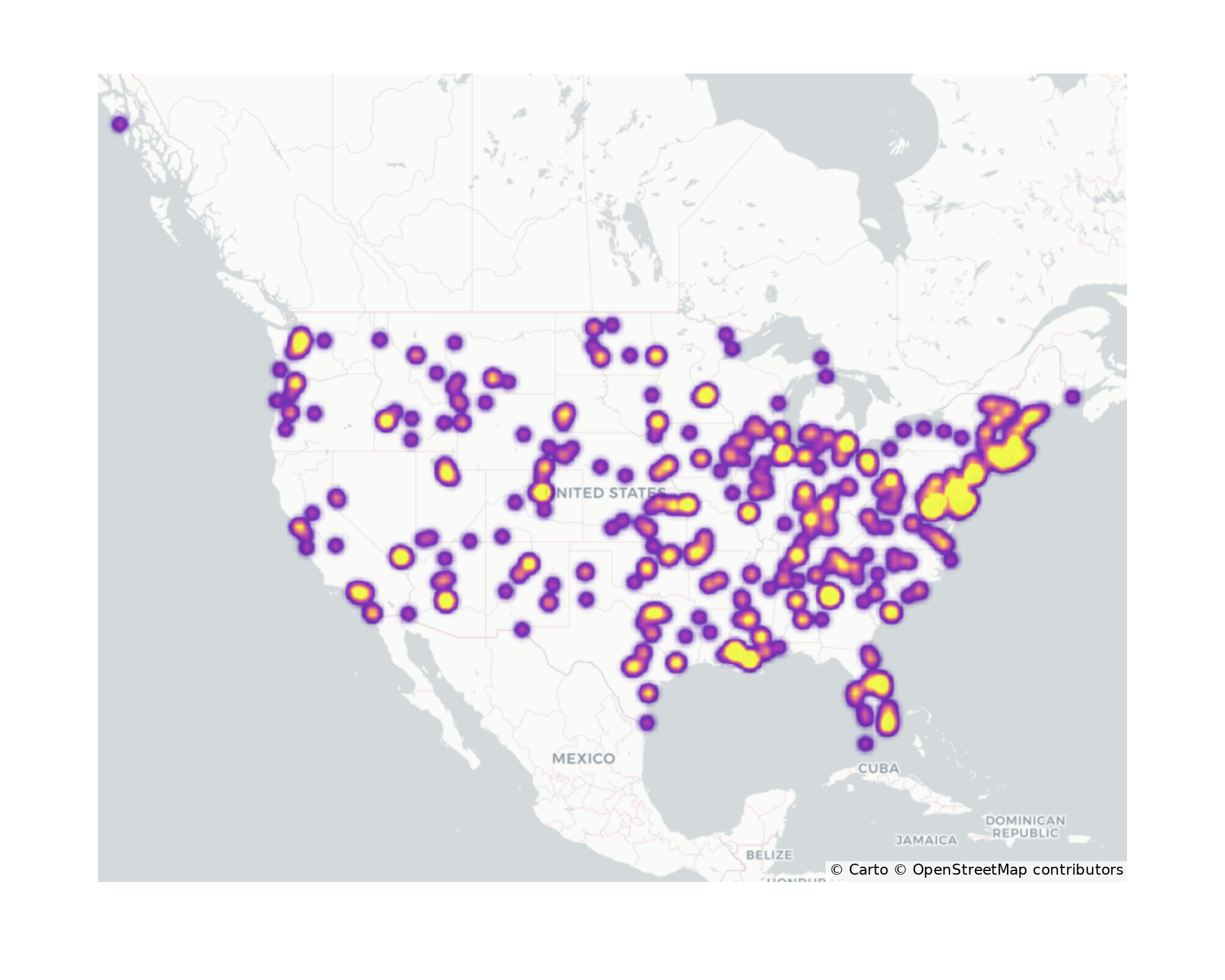 Tourist Attractions Geographical Distribution