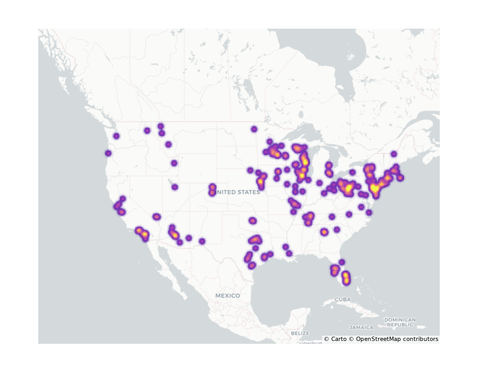 Country Clubs Geographical Distribution