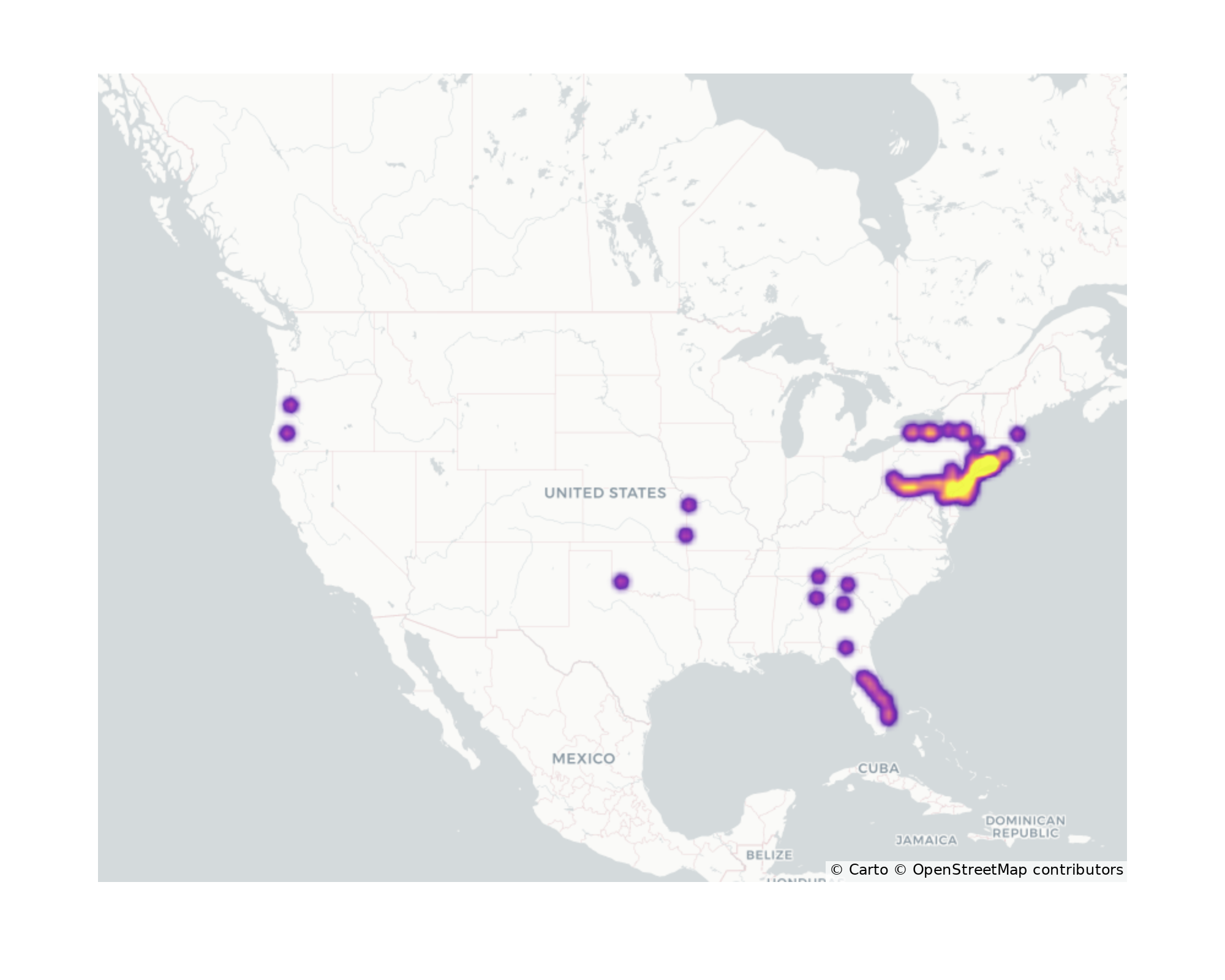 Rest Stops Geographical Distribution