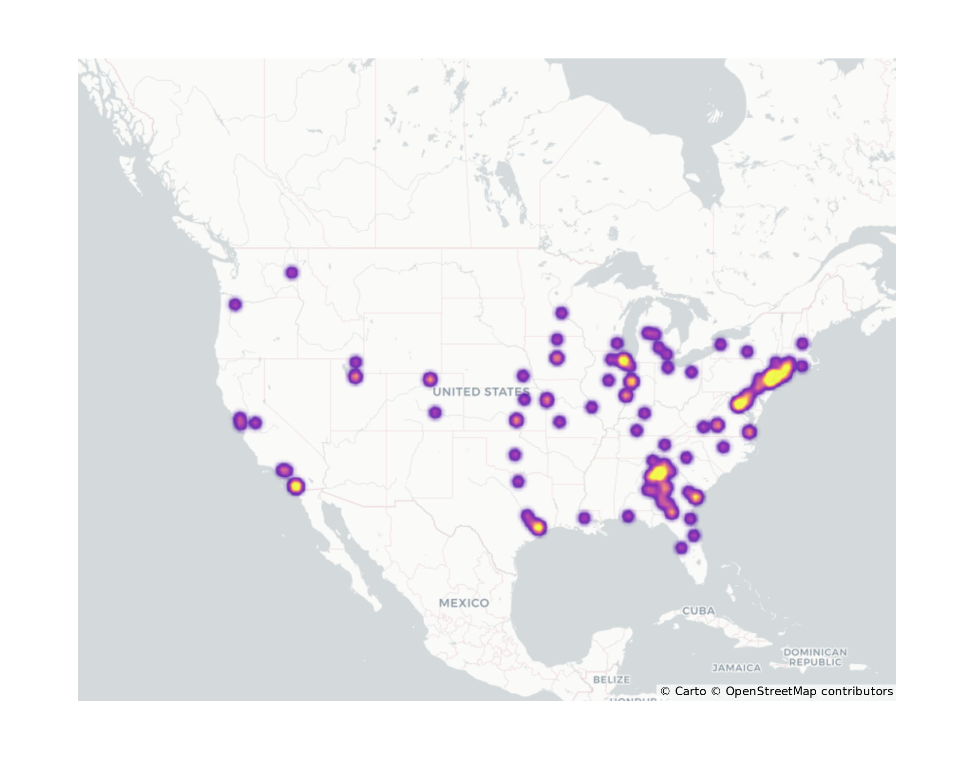 Student Centers Geographical Distribution