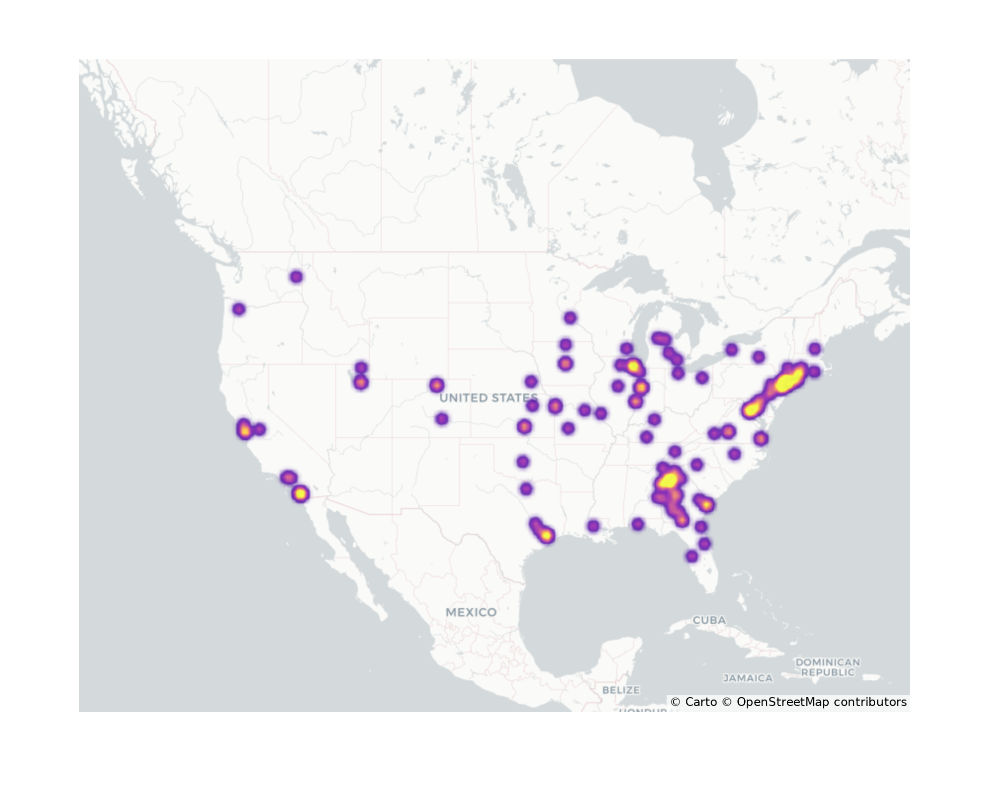 Student Centers Geographical Distribution