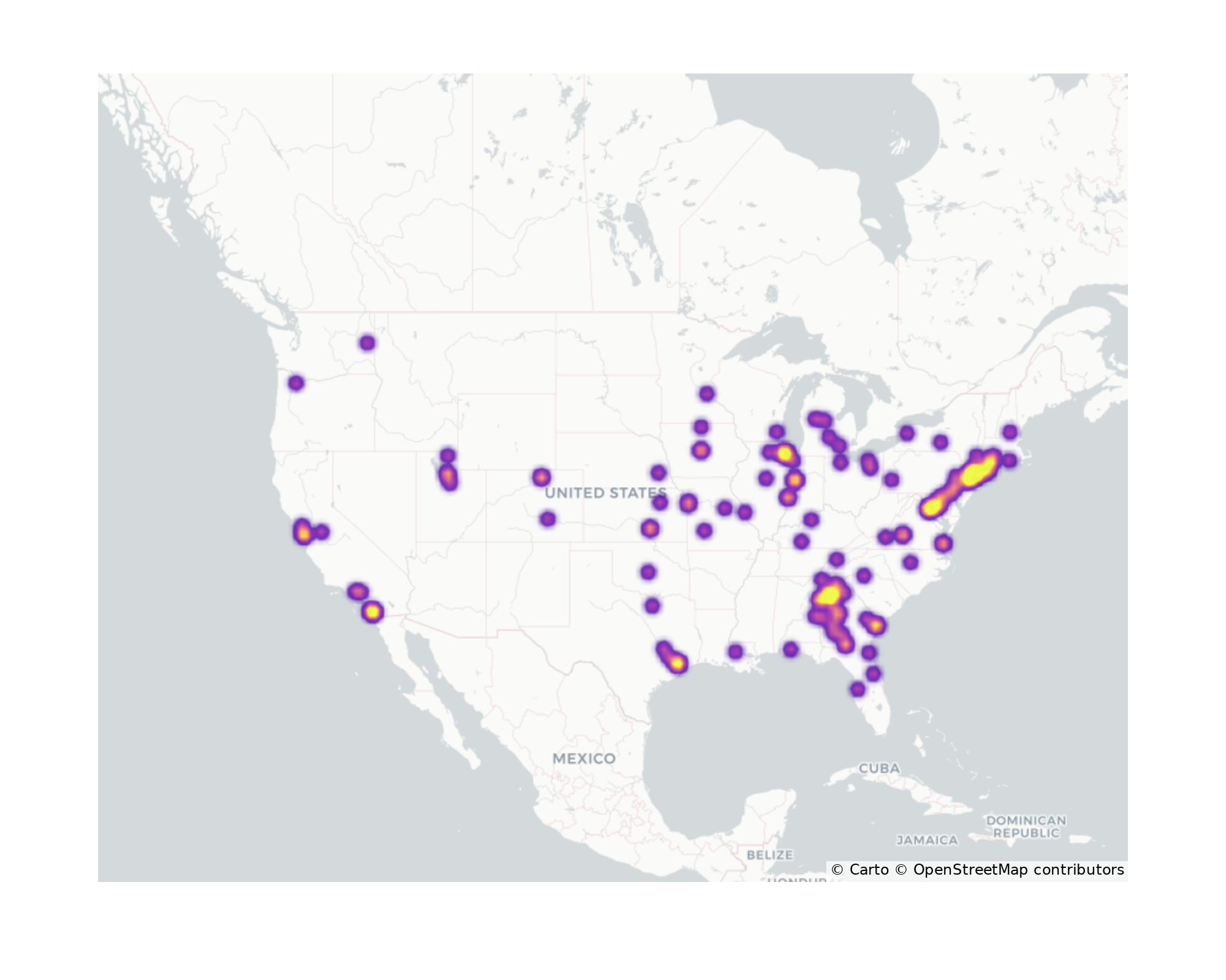 Student Centers Geographical Distribution