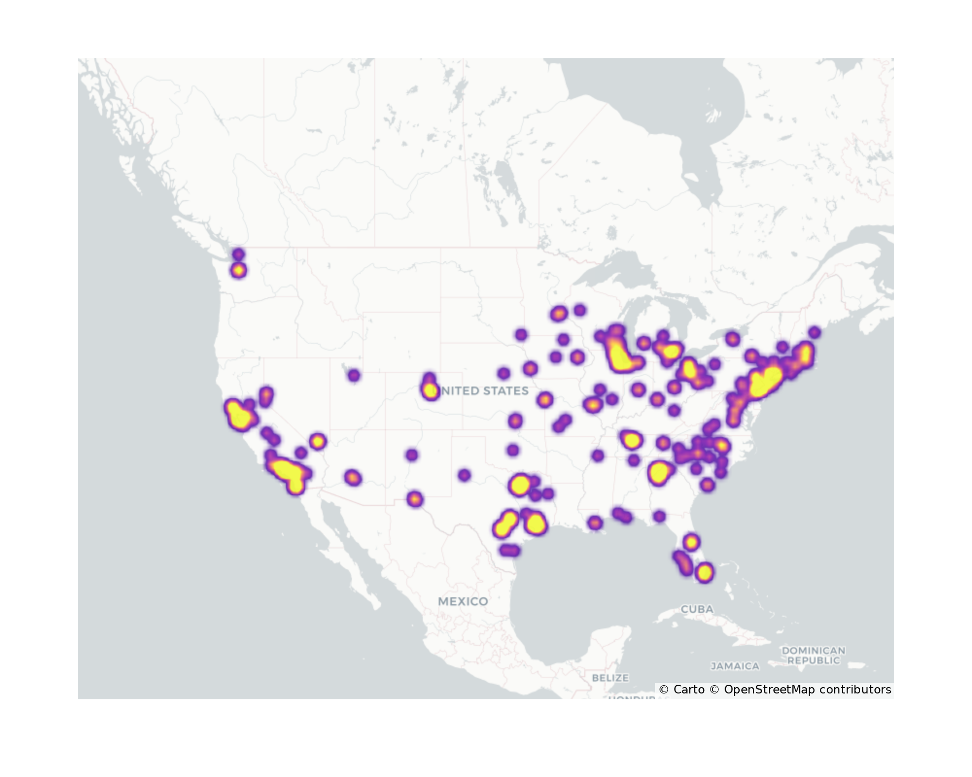 Event Facilities Geographical Distribution