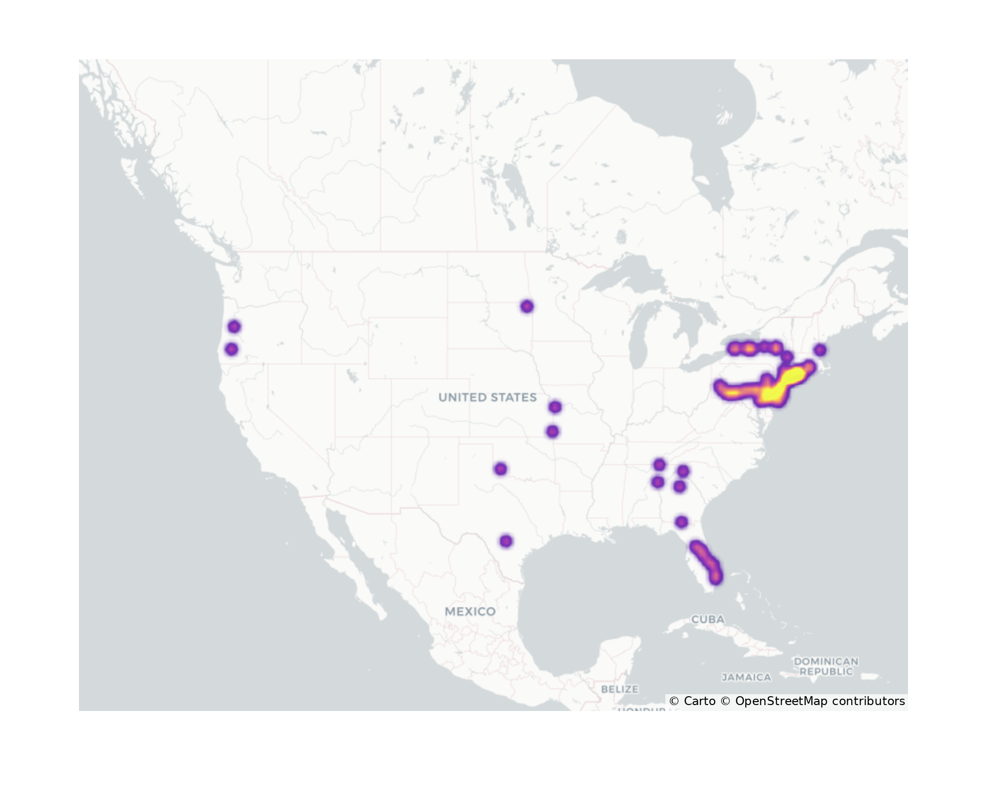 Rest Stops Geographical Distribution