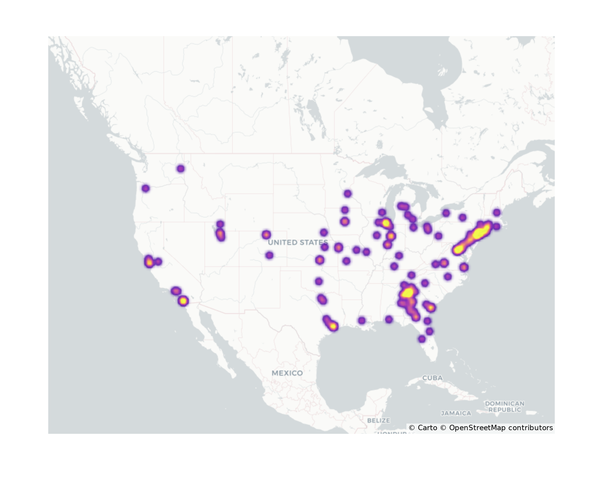 Student Centers Geographical Distribution