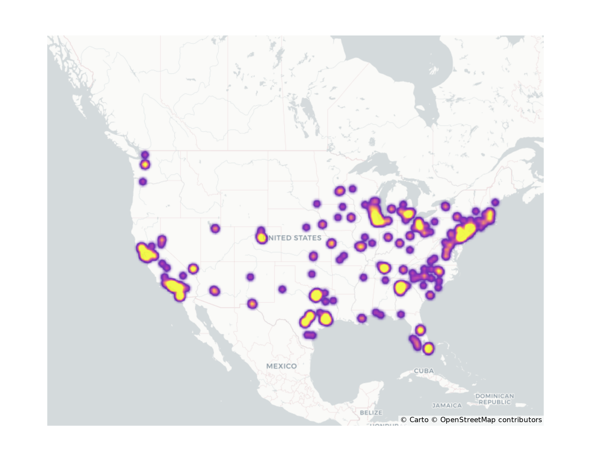 Event Facilities Geographical Distribution