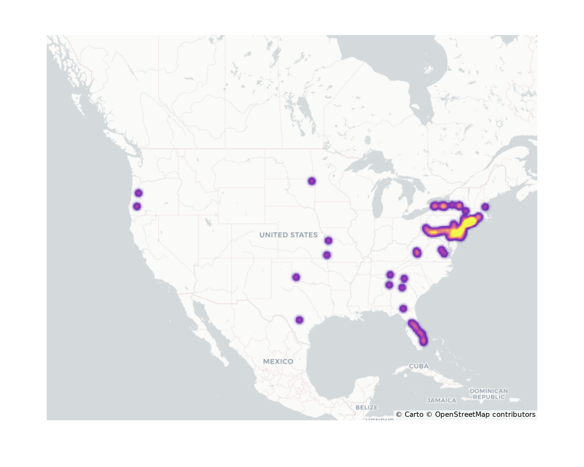 Rest Stops Geographical Distribution