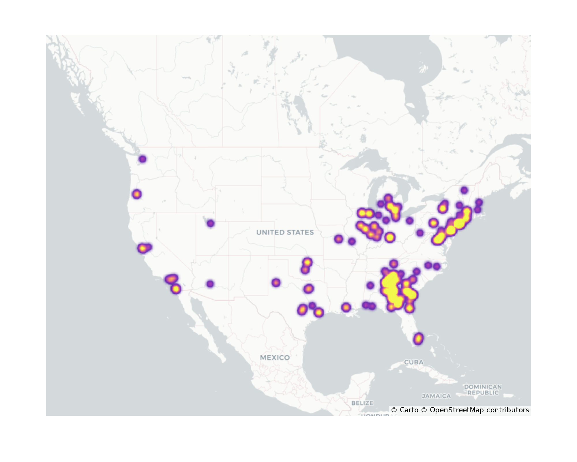 University Housing Geographical Distribution