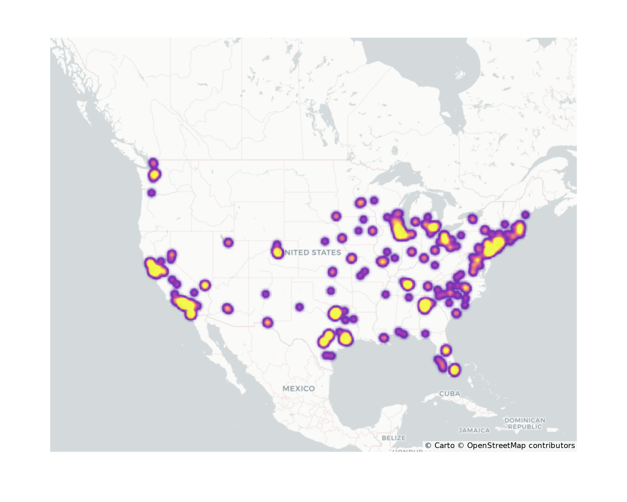 Event Facilities Geographical Distribution