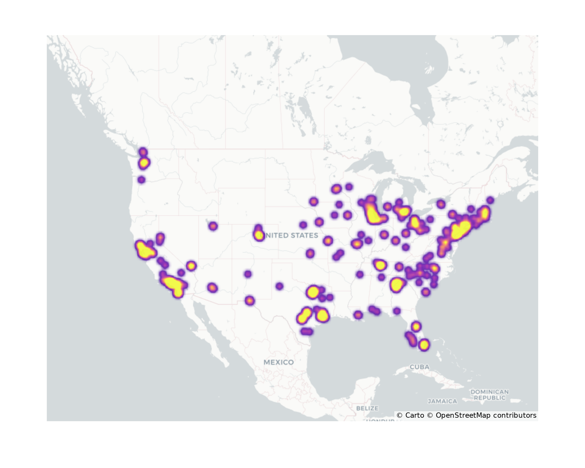 Event Facilities Geographical Distribution