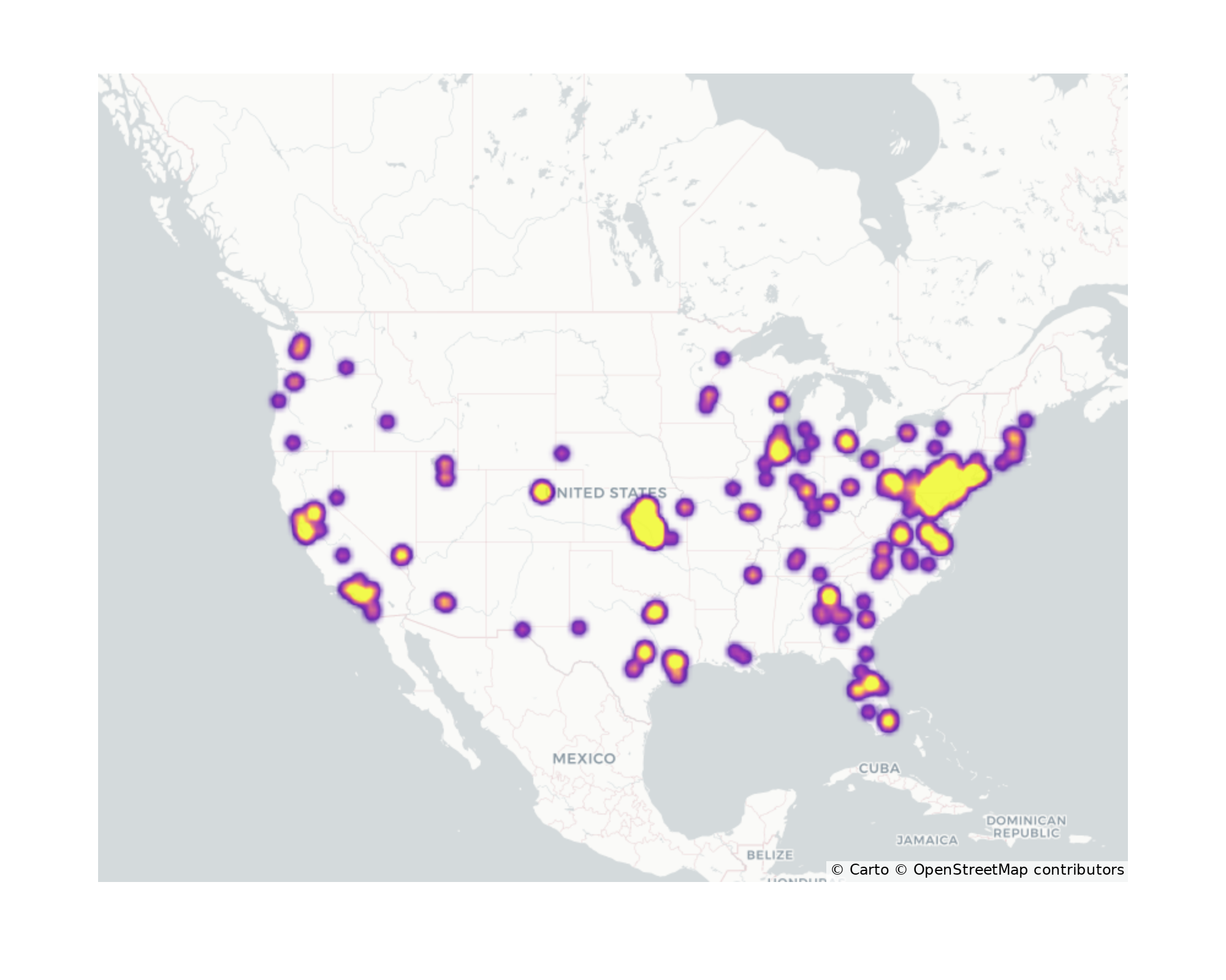 Warehouse and Manufacturing Places Geographical Distribution